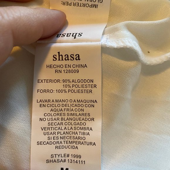 Shasa Women's White Lace Peplum Tank top Blouse sz M - Picture 8 of 10